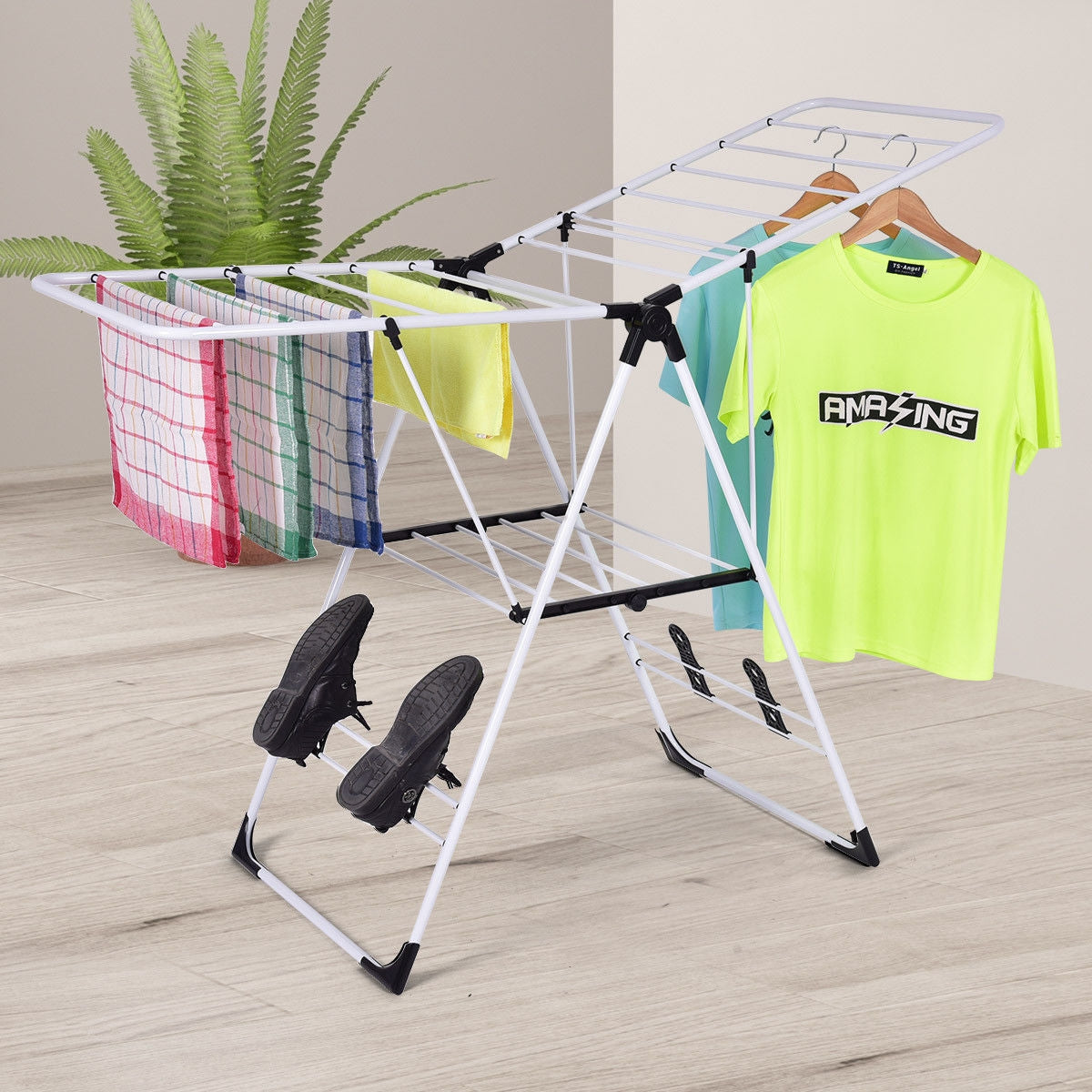 Portable Storage Drying Rack Laundry Clothes Kids Crystal