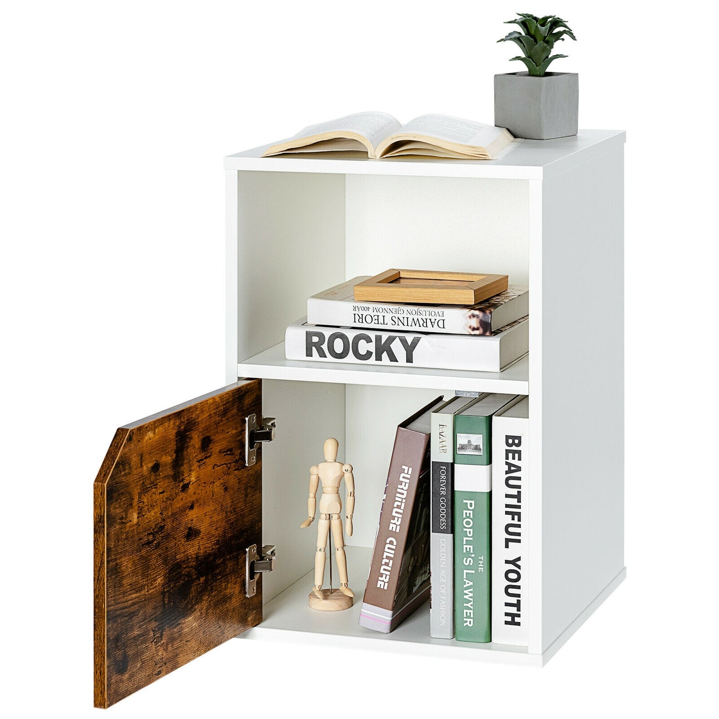 Set of 2 Nightstands Side End Table for Living Room-White Kids Crystal