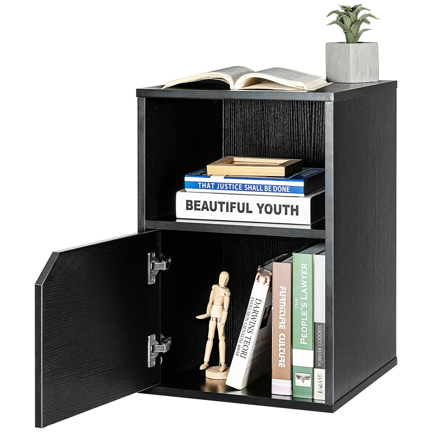 Set of 2 Nightstands Side End Table for Living Room-Black Kids Crystal