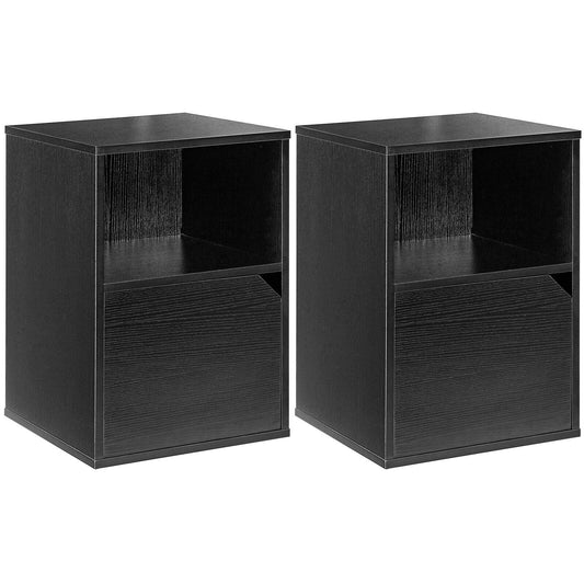 Set of 2 Nightstands Side End Table for Living Room-Black Kids Crystal