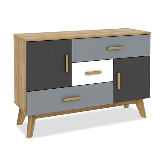 Free-standing Storage Floor Cabinet with 2 Doors and 3 Drawers Kids Crystal