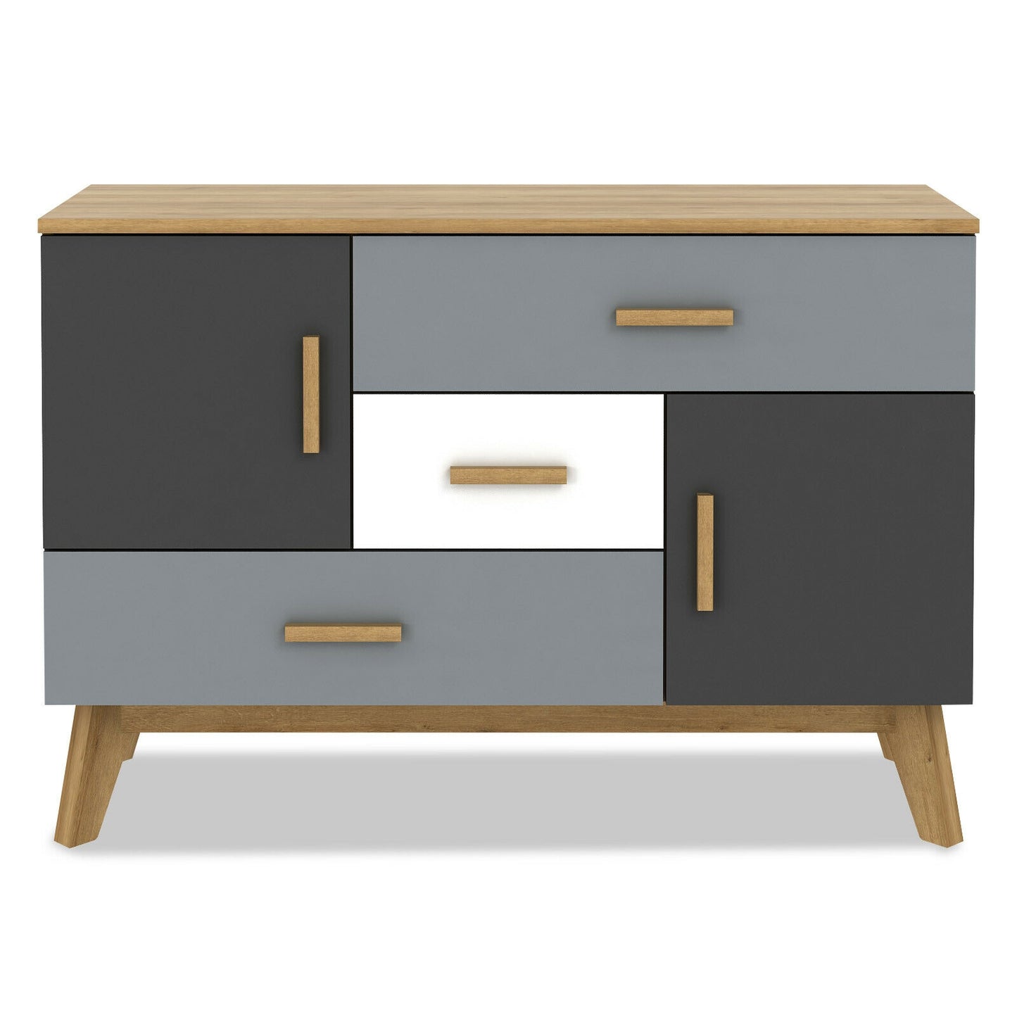 Free-standing Storage Floor Cabinet with 2 Doors and 3 Drawers Kids Crystal