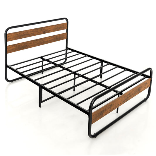 Arc Platform Bed with Headboard and Footboard-Full Size Kids Crystal