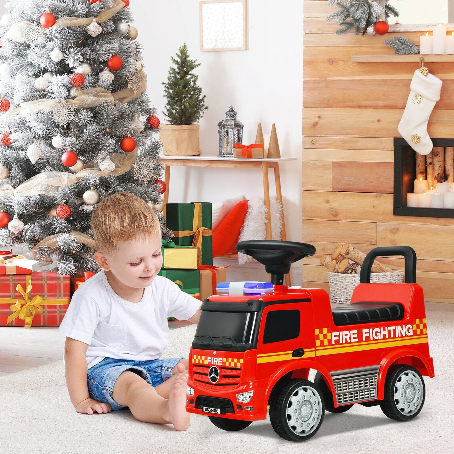 Licensed Mercedes Benz Kids Fire Engine Racer-Red Kids Crystal