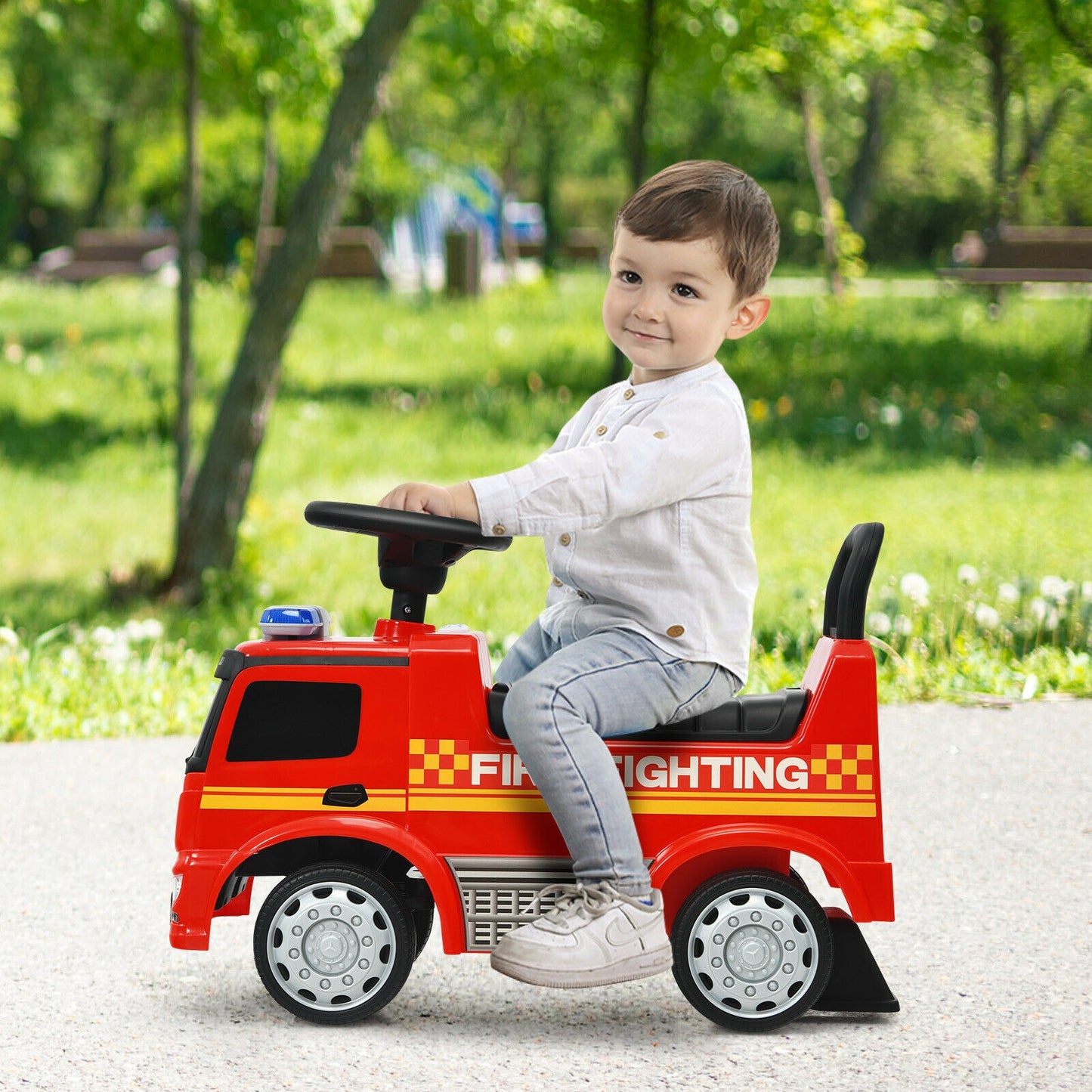 Licensed Mercedes Benz Kids Fire Engine Racer-Red Kids Crystal