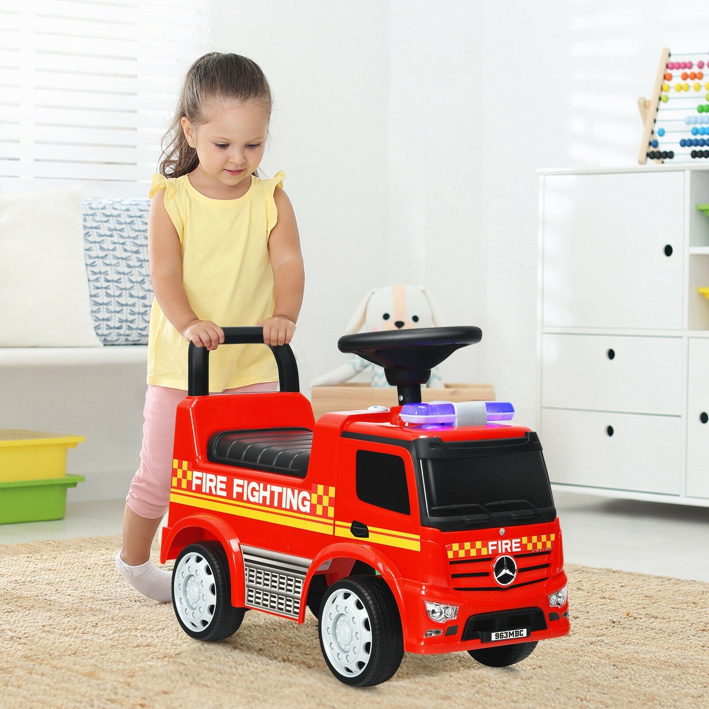 Licensed Mercedes Benz Kids Fire Engine Racer-Red Kids Crystal