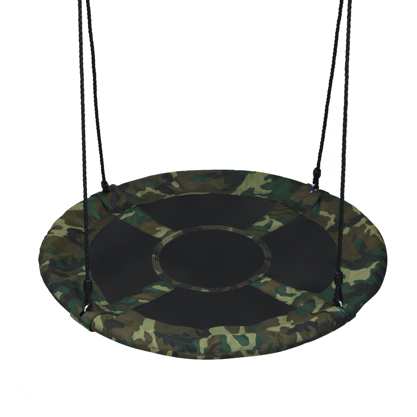 40 Inch Flying Saucer Tree Swing Outdoor Play Set with Adjustable Ropes Gift for Kids-Green Kids Crystal
