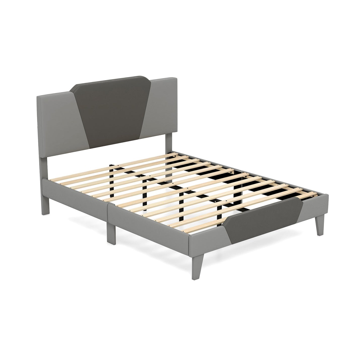 Full/Queen/Twin Velvet Upholstered Bed Frame with High Headboard-Full Size Kids Crystal