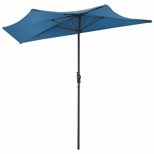 9Ft Patio Bistro Half Round Umbrella -Blue Kids Crystal