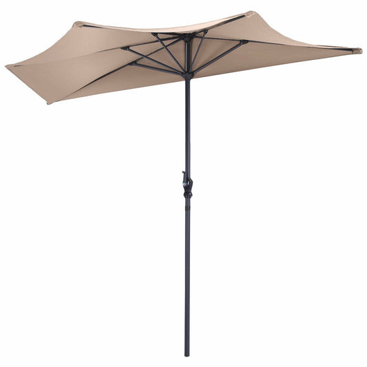 9Ft Patio Bistro Half Round Umbrella -Beige Kids Crystal