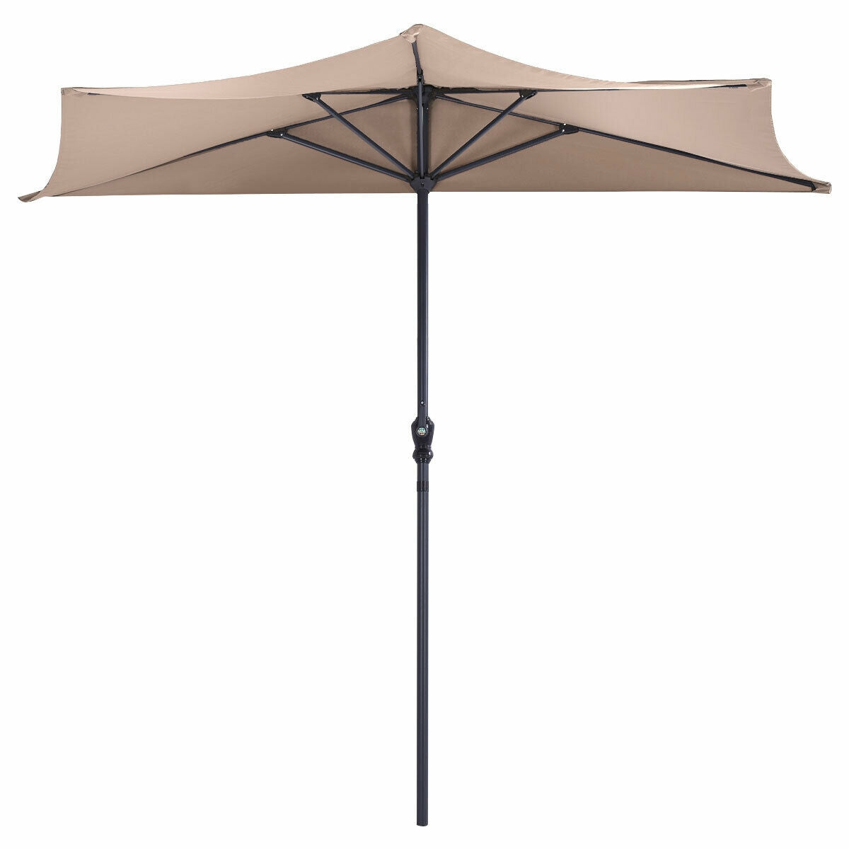 9Ft Patio Bistro Half Round Umbrella -Beige Kids Crystal