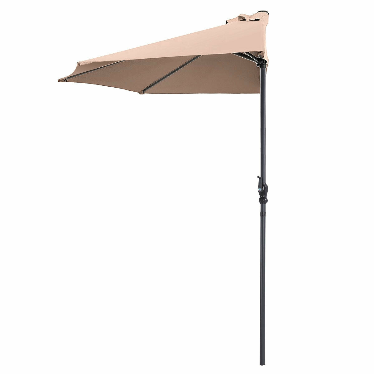 9Ft Patio Bistro Half Round Umbrella -Beige Kids Crystal