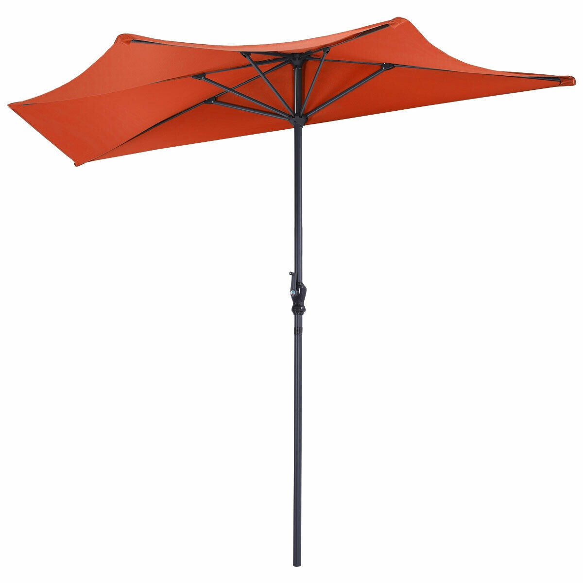 9Ft Patio Bistro Half Round Umbrella -Orange Kids Crystal