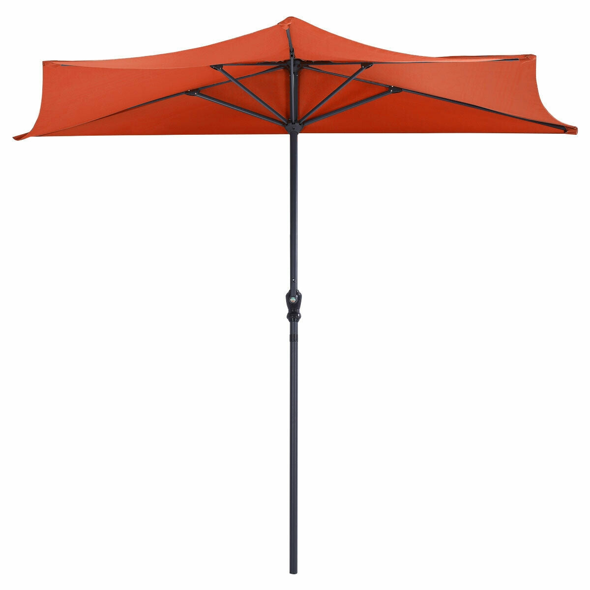 9Ft Patio Bistro Half Round Umbrella -Orange Kids Crystal