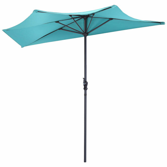 9Ft Patio Bistro Half Round Umbrella -Turquoise Kids Crystal