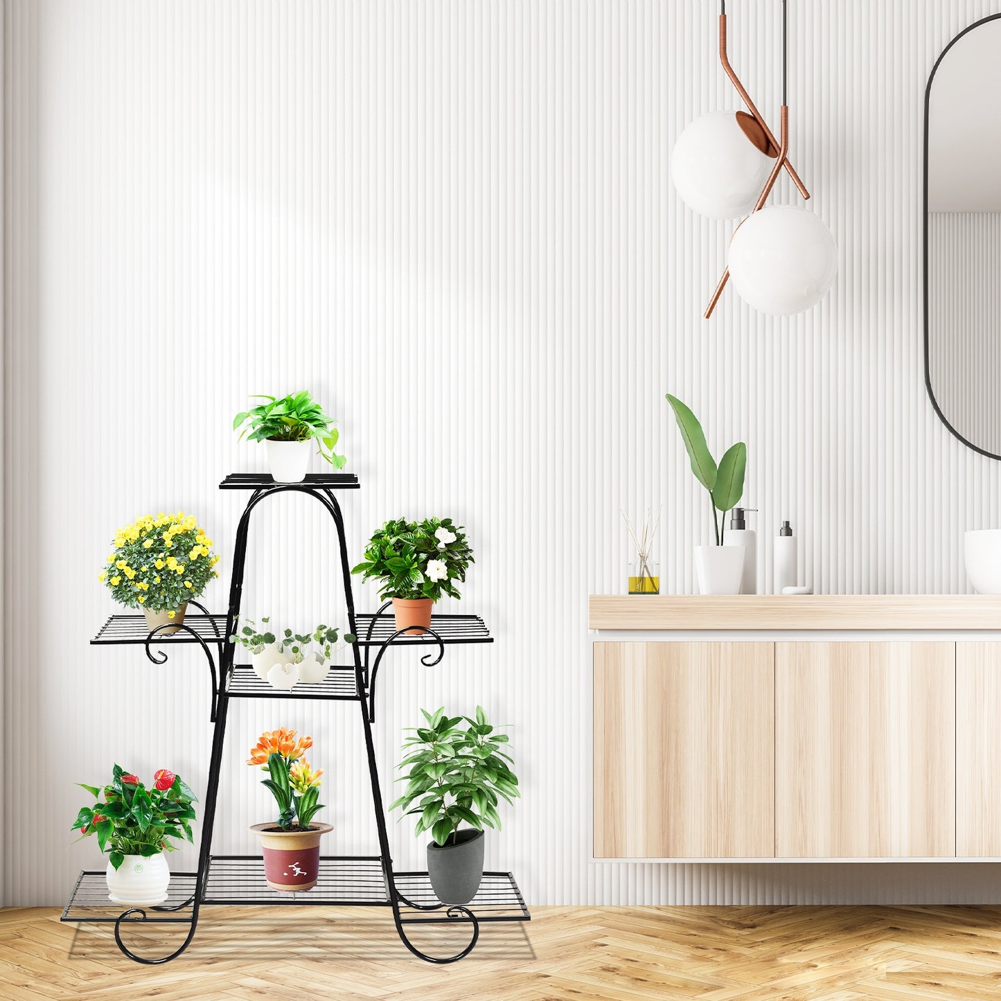 7 Tier Metal Patio Plant Stand Kids Crystal