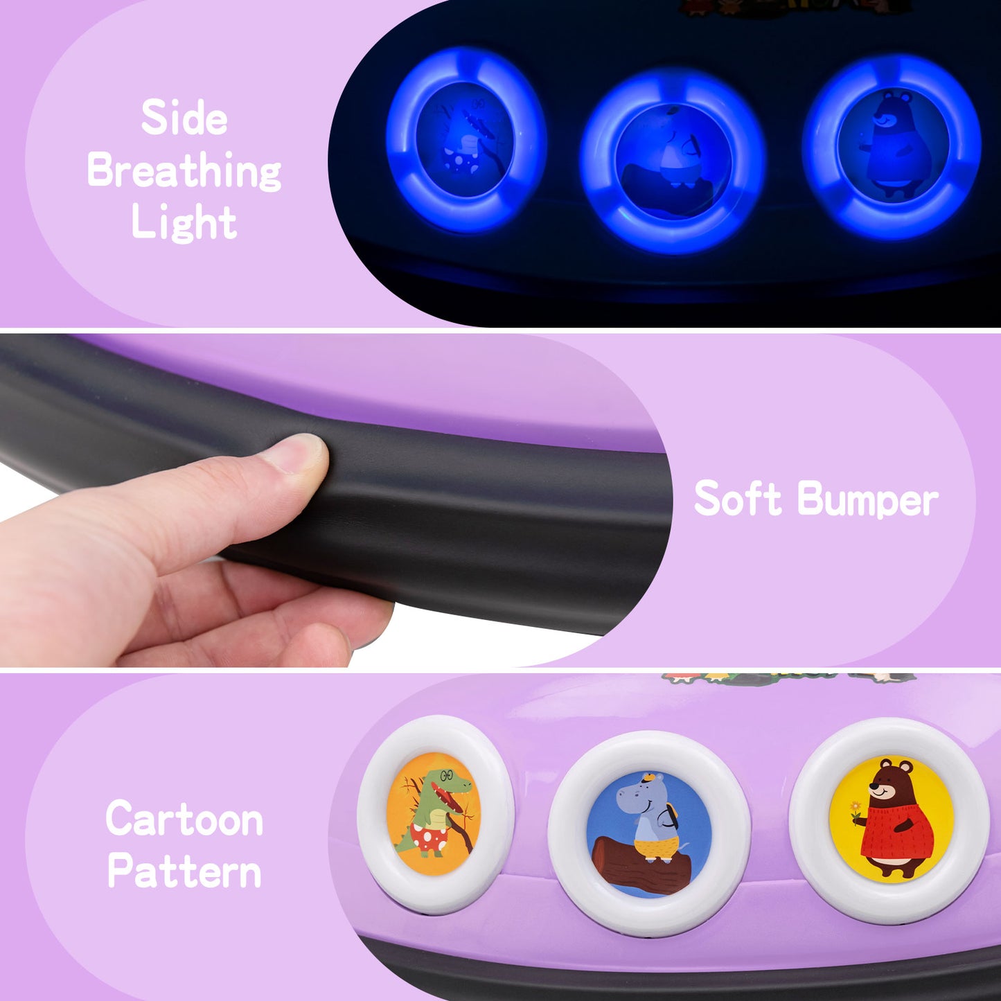 12V Electric Ride On Car with Remote Control and Flashing LED Lights-Purple Kids Crystal