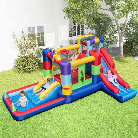 Inflatable Bounce House with 680W Blower and Ball Pit Kids Crystal