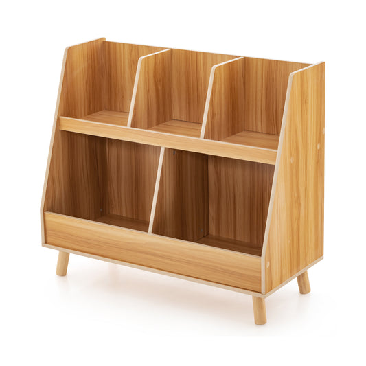 5-Cube Kids Bookshelf and Toy Organizer with Anti-Tipping Kits-Natural Kids Crystal