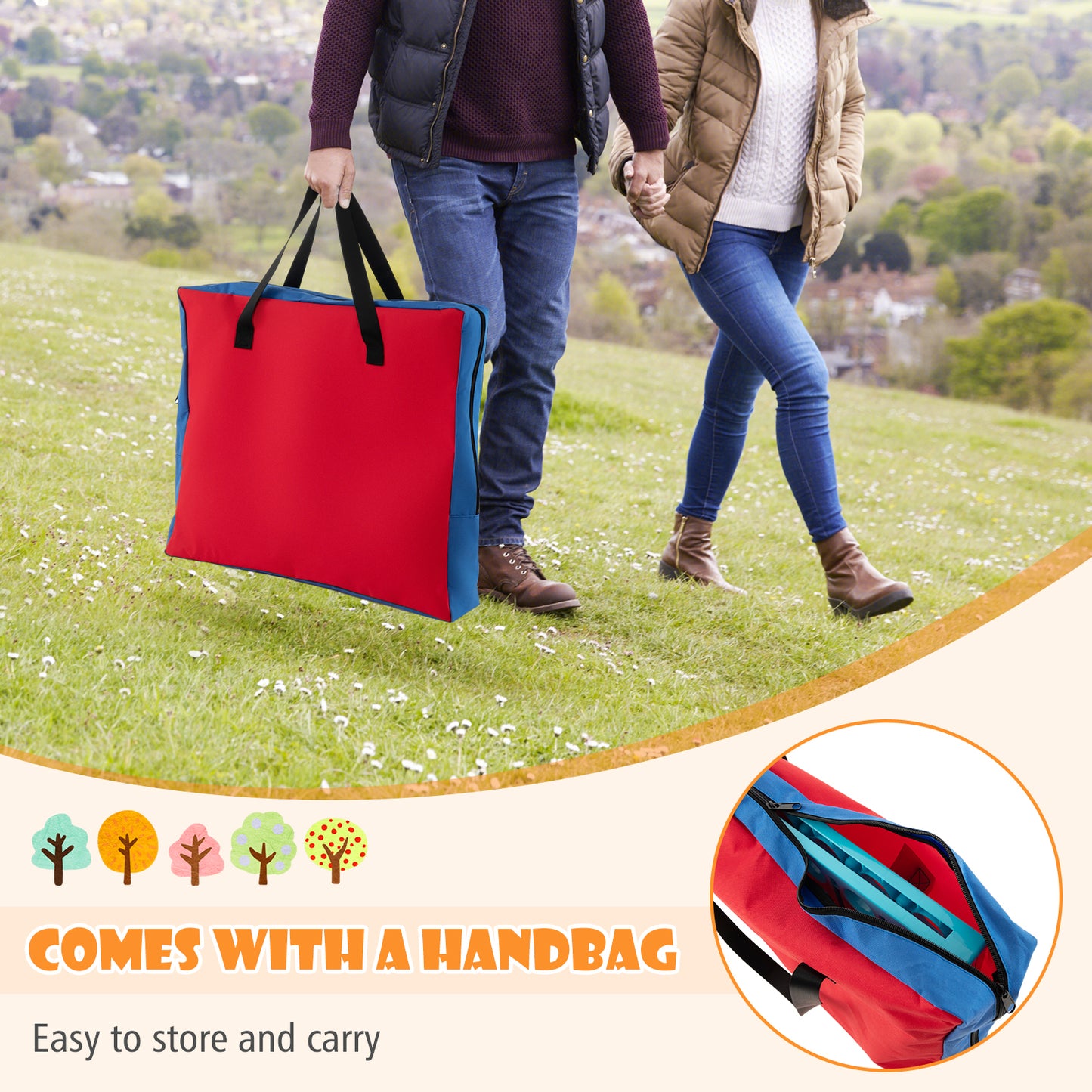 Jumbo 4-to-Score Connect Game Set with Carrying Bag and 42 Coins-Orange Kids Crystal