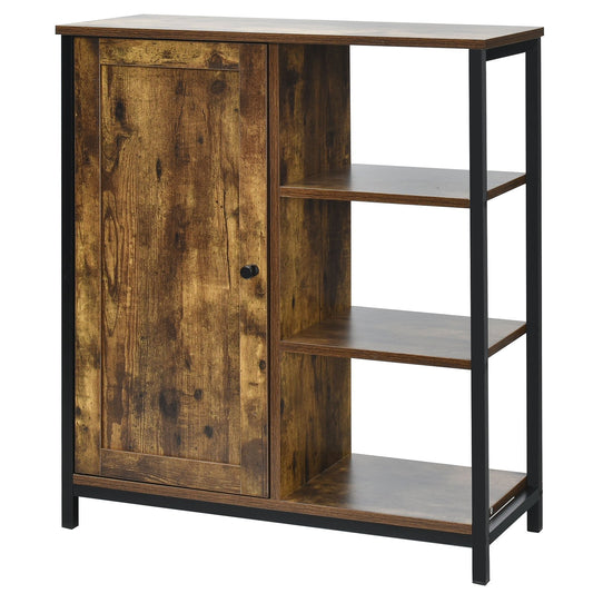 Multipurpose Freestanding Storage Cabinet with 3 Open Shelves and Doors Kids Crystal
