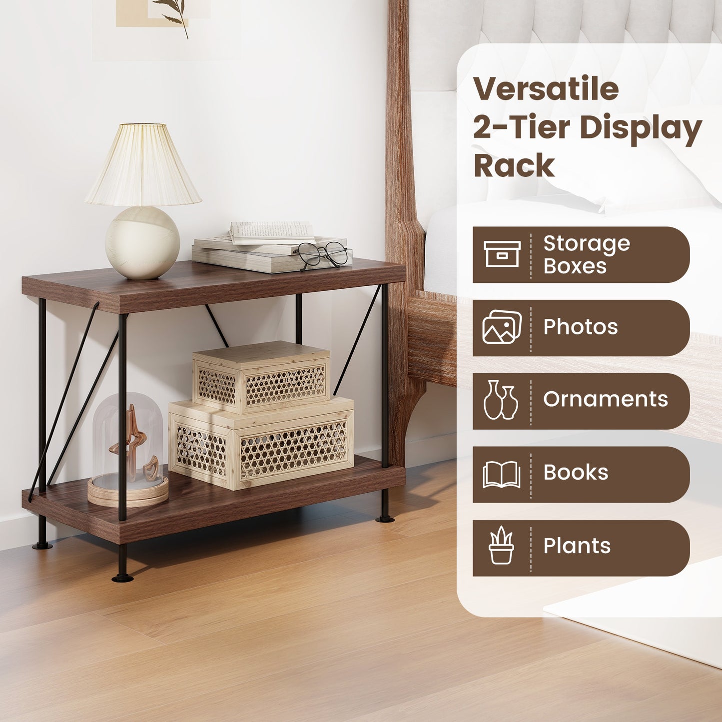 2/3/4/5-Tier Multipurpose Display Rack with Metal Frame-2-Tier Kids Crystal