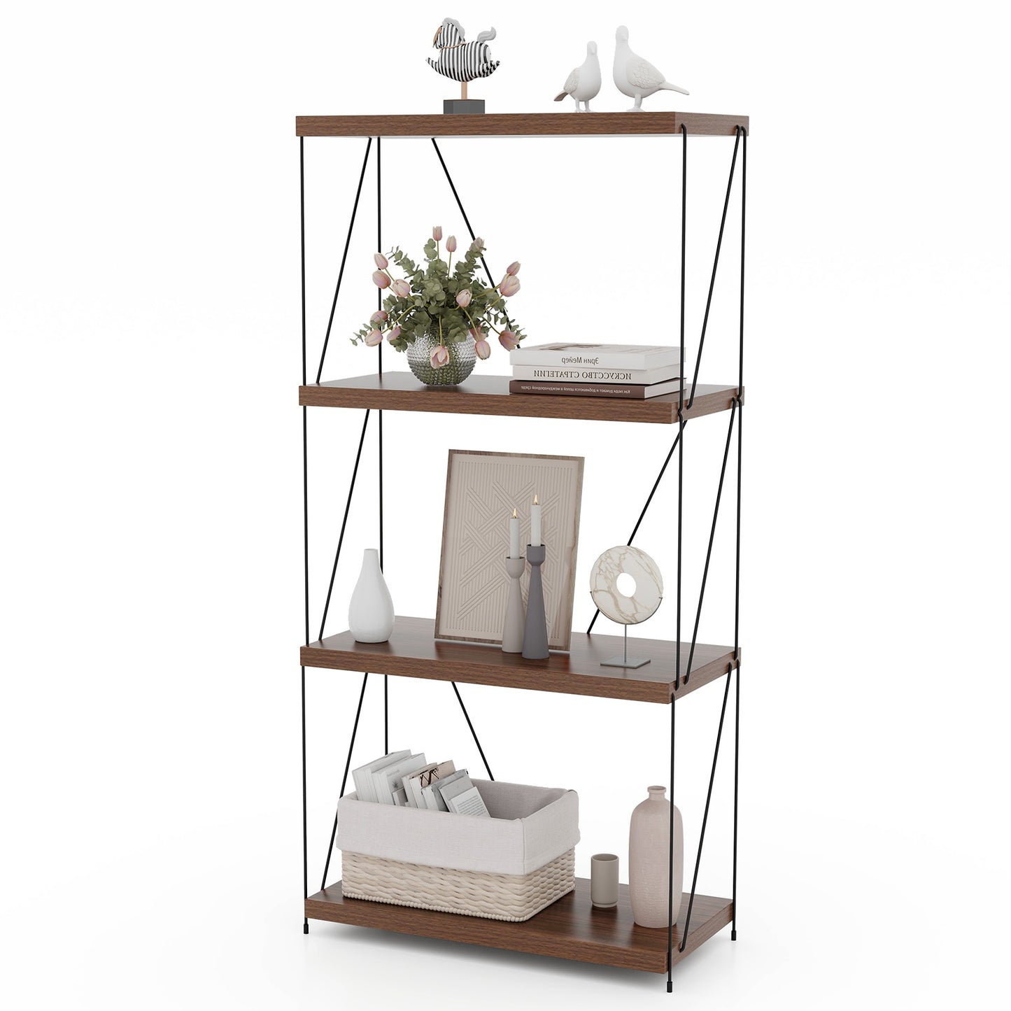 2/3/4/5-Tier Multipurpose Display Rack with Metal Frame-4-Tier Kids Crystal