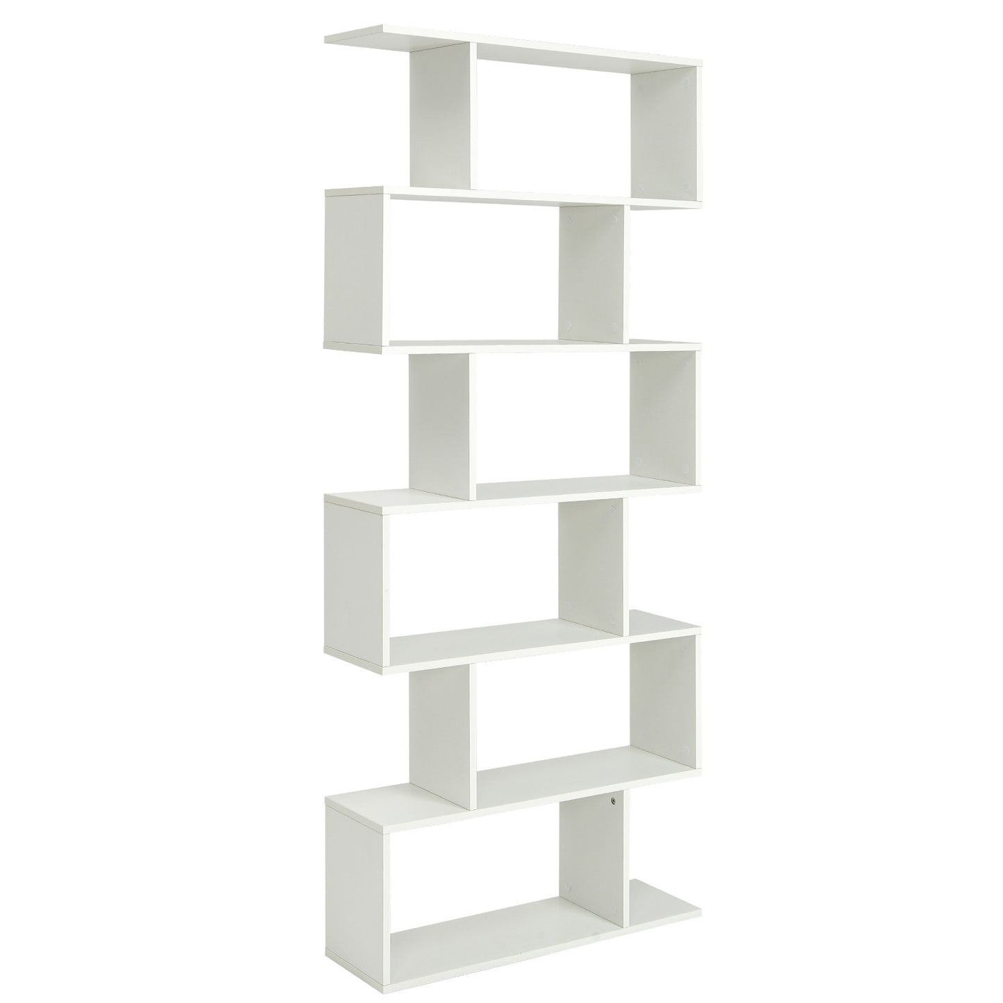 6 Tier S-Shaped Bookshelf Storage Display Bookcase Decor Z-Shelf-White Kids Crystal