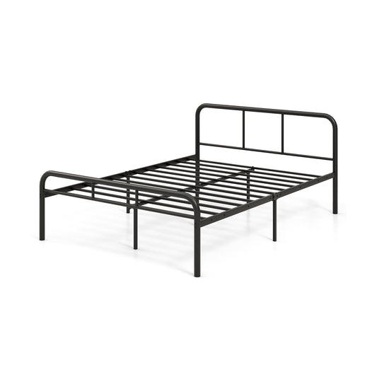 Full Bed Frame with Headboard and Footboard No Box Spring Needed-Black Kids Crystal