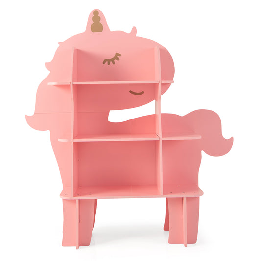 Kids Bookcase Toy Storage Organizer with Open Storage Shelves-Unicorn Kids Crystal