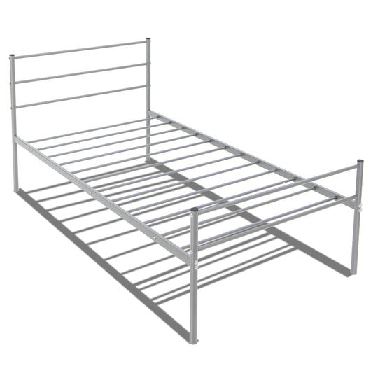 Twin Size Metal Bed Frame Platform with Headboard-Silver Kids Crystal