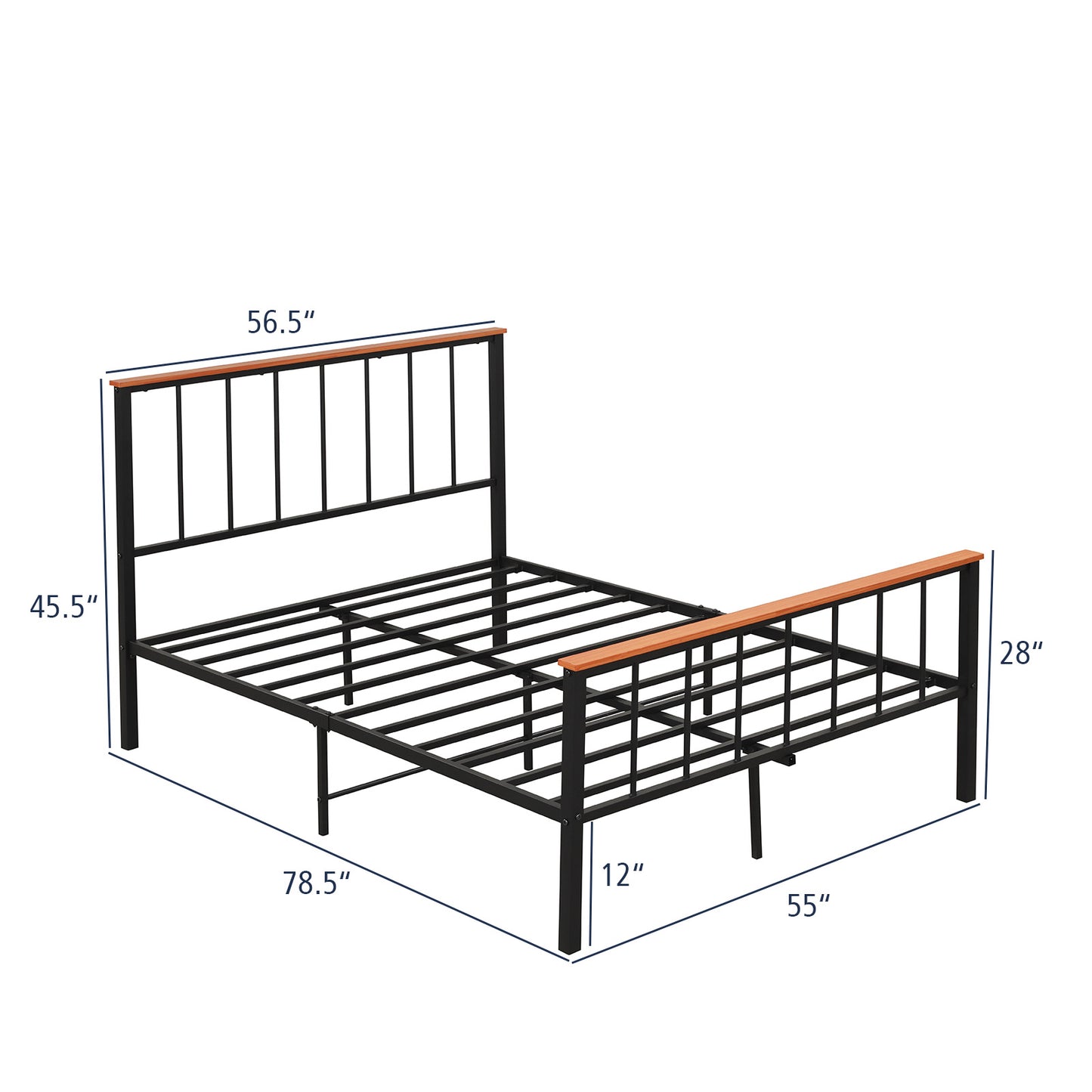 Full/Queen Bed Frame with Headboard and Footboard-Full Size Kids Crystal