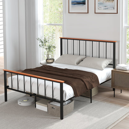 Full/Queen Bed Frame with Headboard and Footboard-Queen Size
