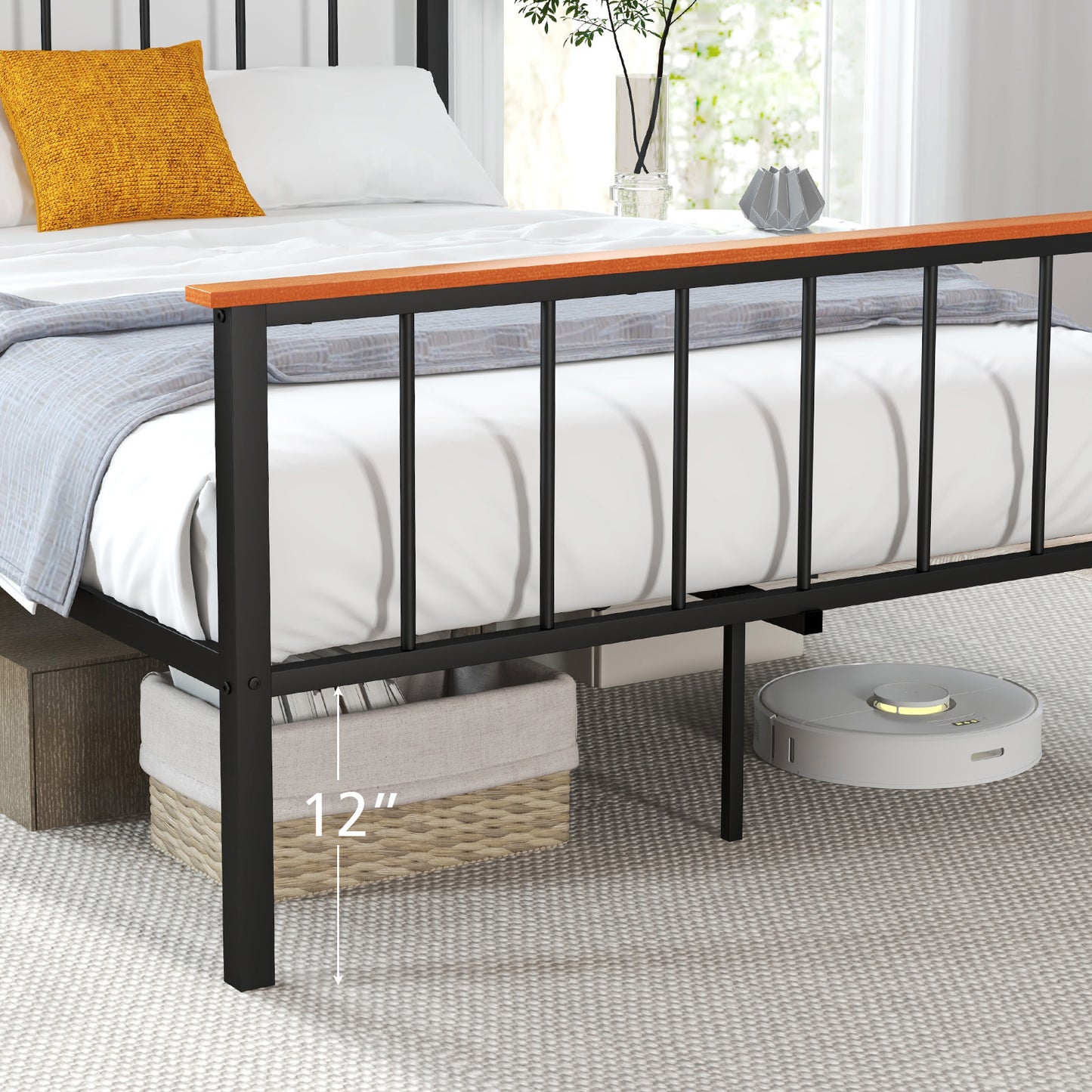 Full/Queen Bed Frame with Headboard and Footboard-Queen Size Kids Crystal