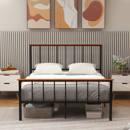 Full/Queen Bed Frame with Headboard and Footboard-Queen Size