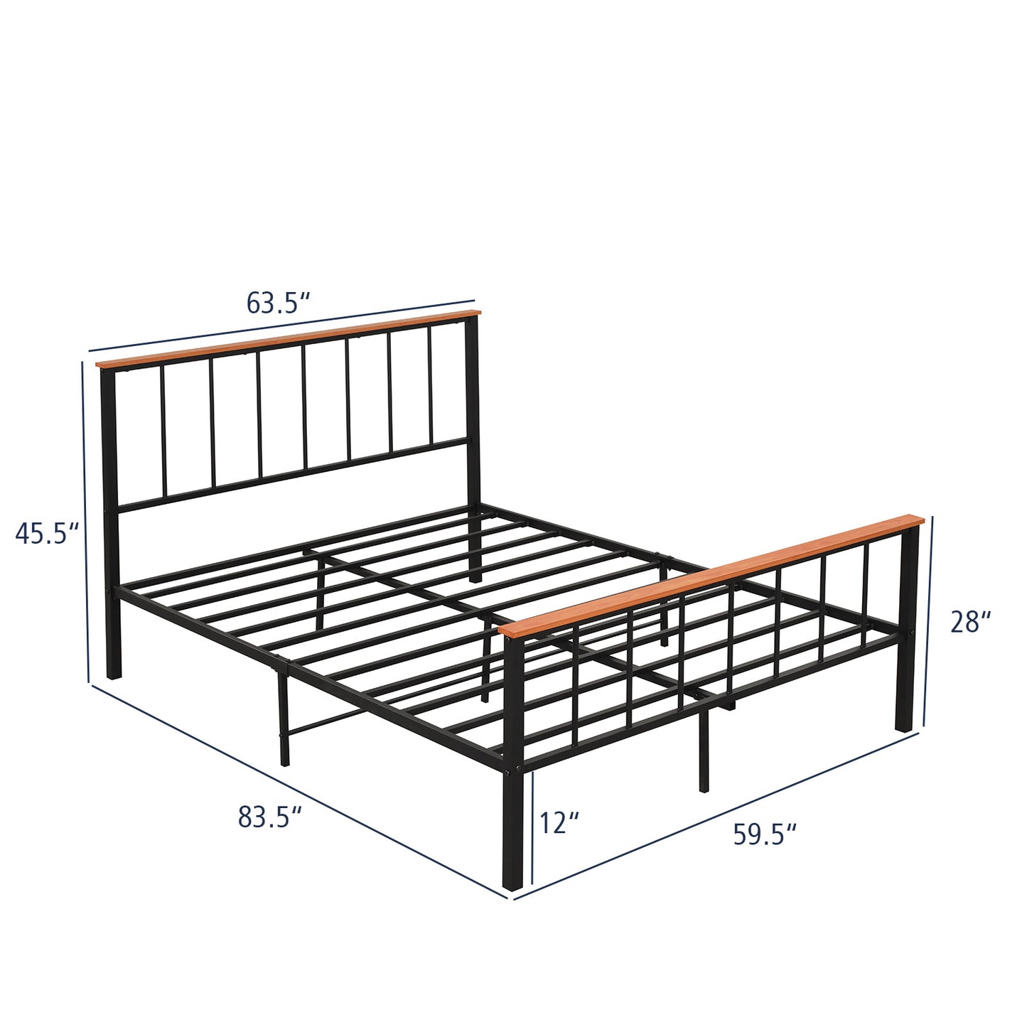 Full/Queen Bed Frame with Headboard and Footboard-Queen Size Kids Crystal
