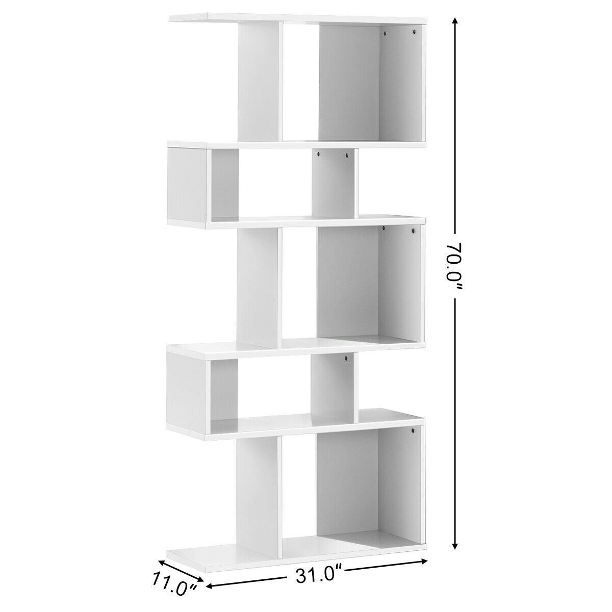 5 Cubes Ladder Shelf Corner Bookshelf Display Rack Bookcase-White Kids Crystal
