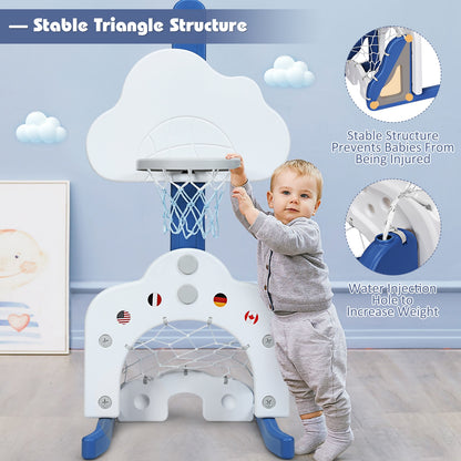 3 in 1 Kids Basketball Hoop Set with Balls-White