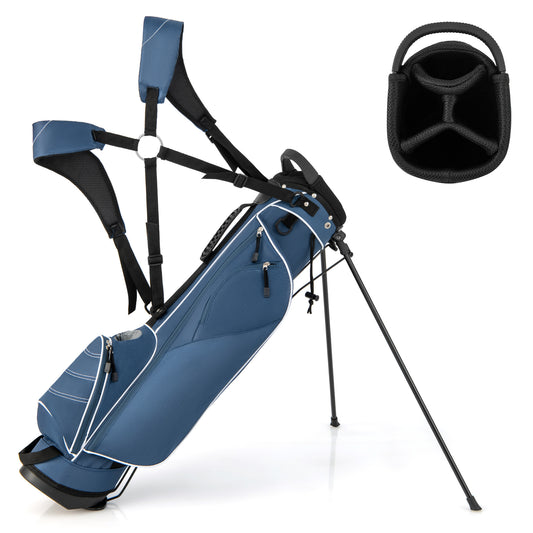 Golf Stand Cart Bag with 4 Way Divider Carry Organizer Pockets-Blue Kids Crystal