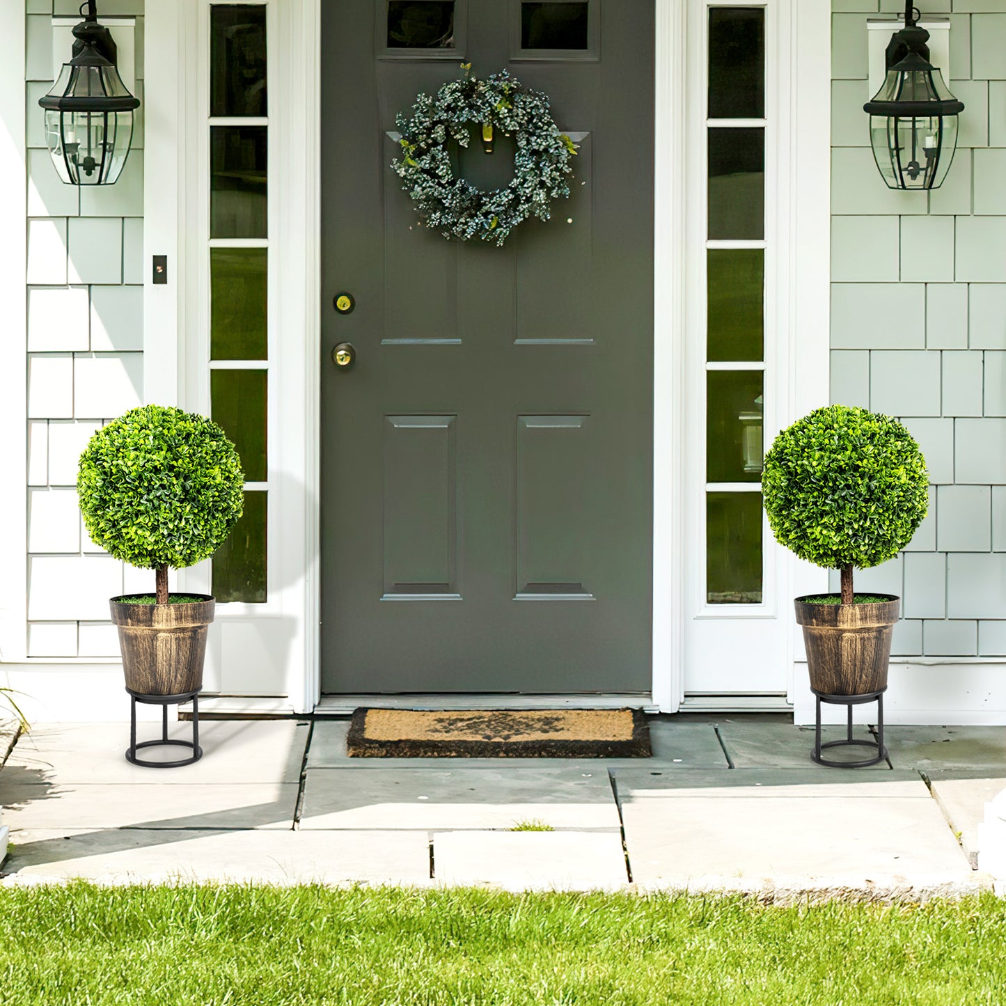 Artificial Ball Tree set of 2 with Natural Look and Water Resistance Kids Crystal