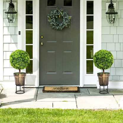 Artificial Ball Tree set of 2 with Natural Look and Water Resistance