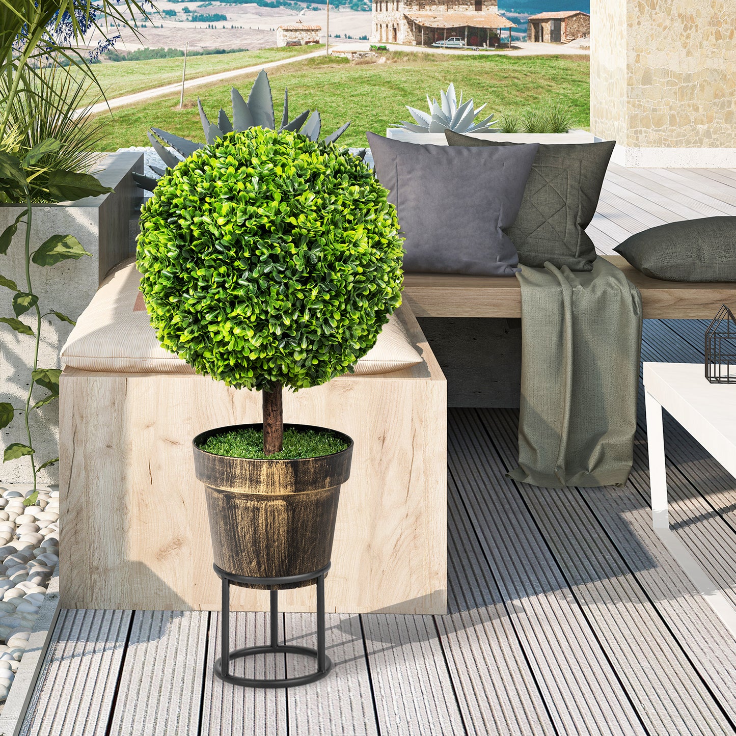 Artificial Ball Tree set of 2 with Natural Look and Water Resistance Kids Crystal