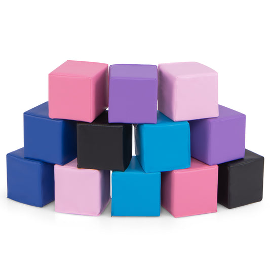12 Pieces Soft Foam Building Blocks Climbing Foam Cubes Set for Kids Kids Crystal