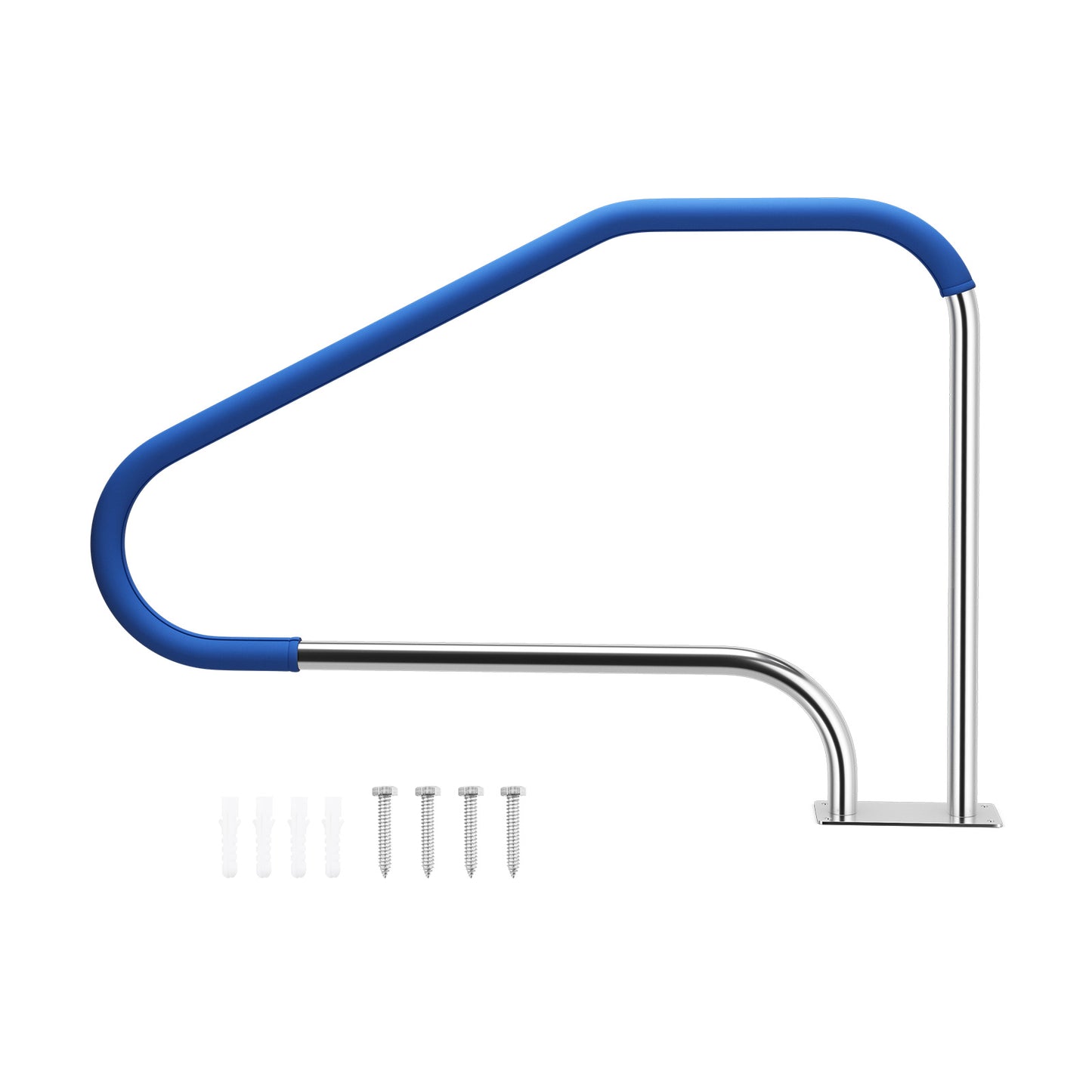 48 x 34 Inch Swimming Pool Handrail 316 Stainless Steel Pool Stair Rail with Grip Cover Kids Crystal