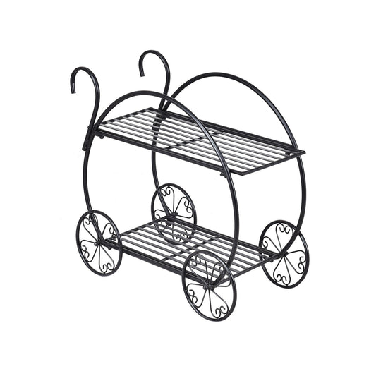Heavy Duty Metal Flower Cart Plant Stand Kids Crystal