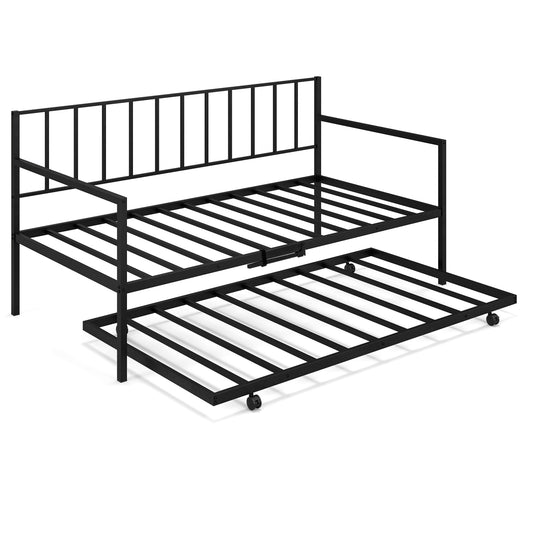 Twin Size Daybed and Trundle Frame Set Trundle Bedframe Kids Crystal