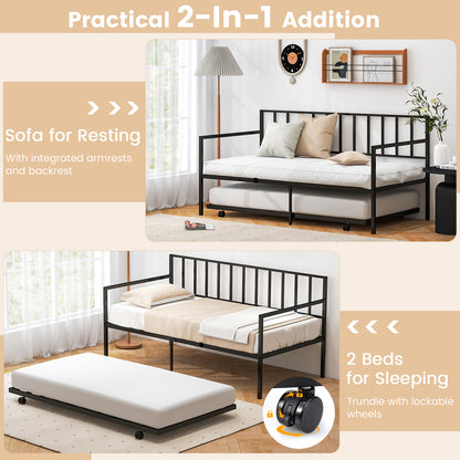 Twin Size Daybed and Trundle Frame Set Trundle Bedframe