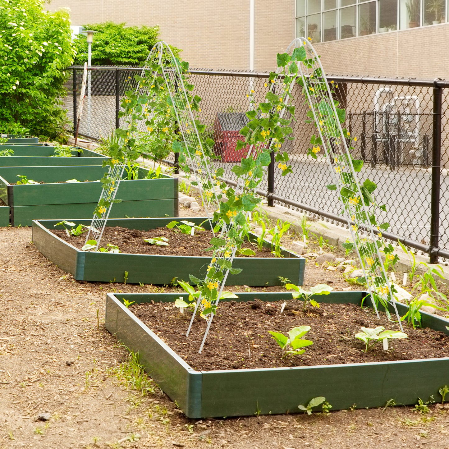 2 Pack 86.5 x 20 Inches Metal Garden Trellis for Climbing Plants-White Kids Crystal