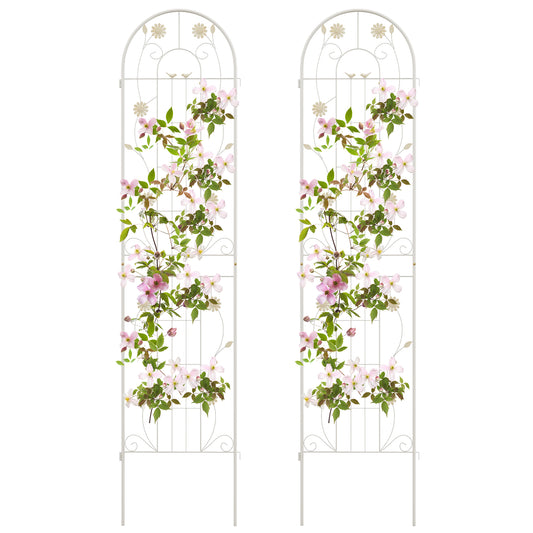 2 Pack 86.5 x 20 Inches Metal Garden Trellis for Climbing Plants-White Kids Crystal