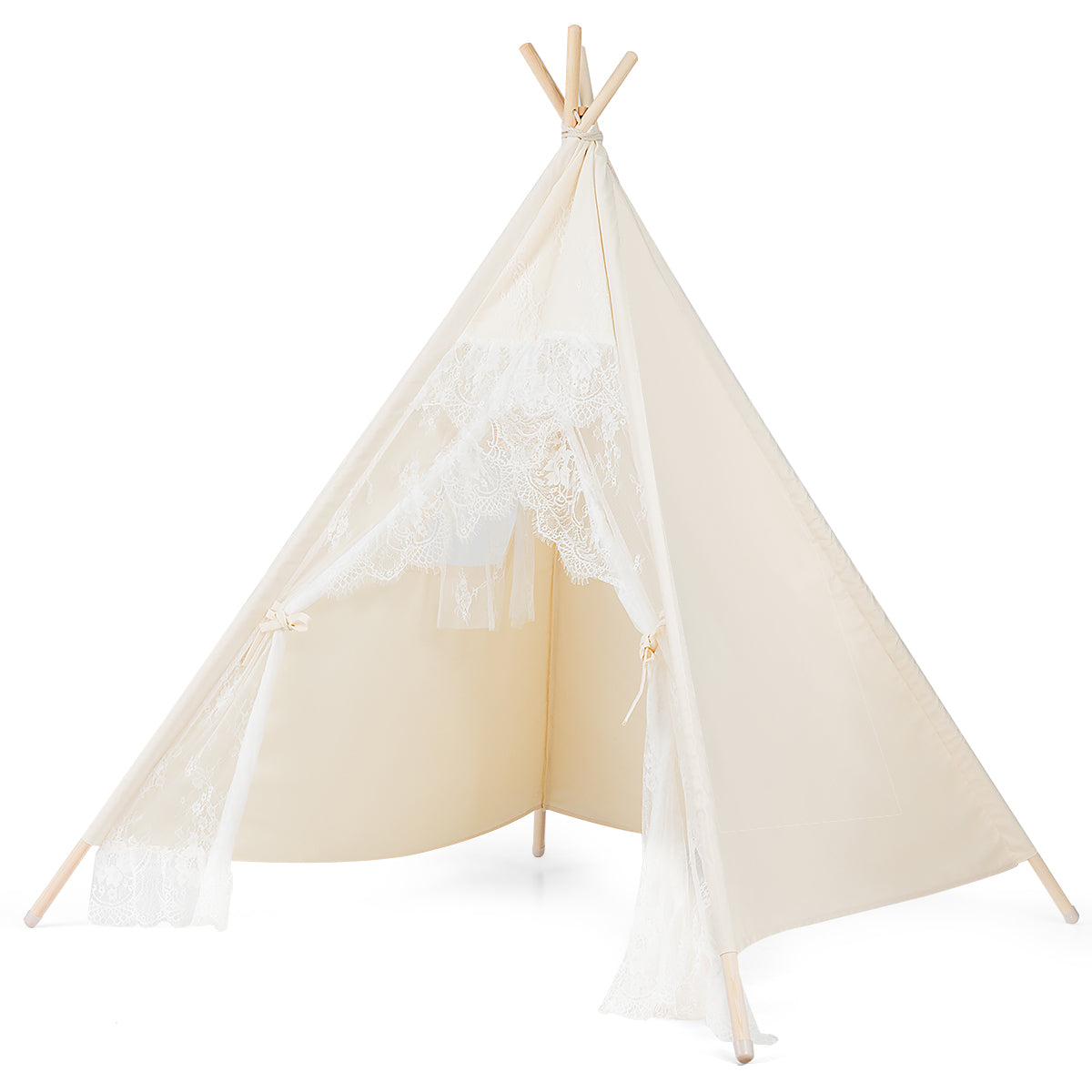 Kids Lace Teepee Tent Folding Children Playhouse with Bag Kids Crystal